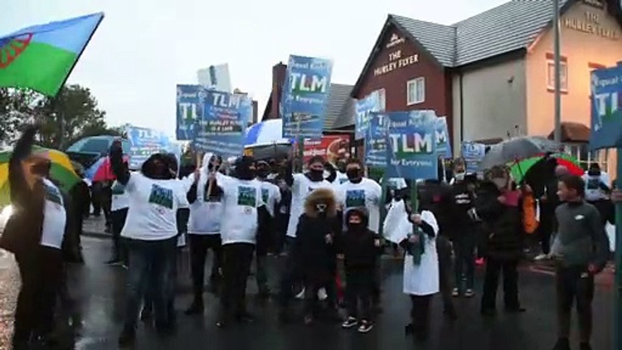 Boxing heavyweight champion Tyson Fury joins 'Travellers Lives Matter' protest in Morecambe