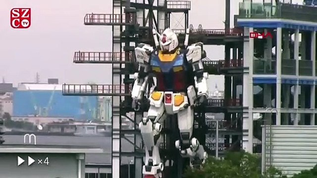 Japon yapımı 18 metre yüksekliğindeki 'Gundam robotu' ilk adımını attı