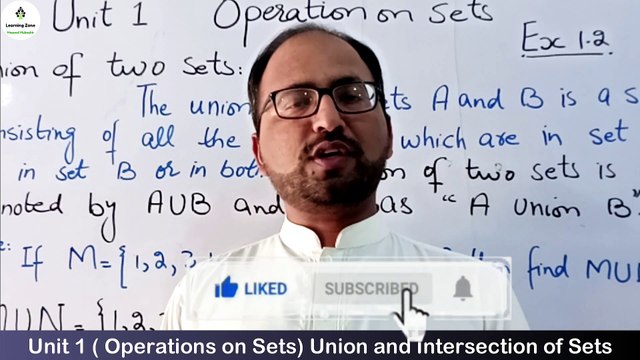 Unit 1 Exercise 2.1 Question no. 1 and 2 Class 7th Math (Union and Intersection of two or more sets) Learning Zone.