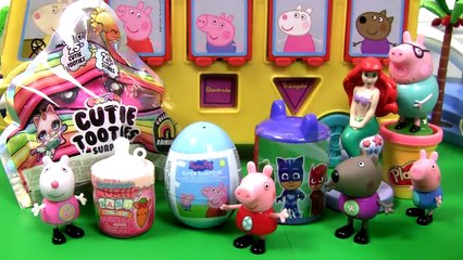 Download Video: Abrindo muitas surpresas Ônibus Escolar da Peppa Pig SURPRISE Pop-Up School Slime Play-doh Squishy