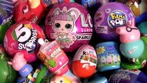 LOL Dolls Kinder egg Zuru 5 Surprise Playdoh Peppa Pig Smushy Abrindo muitas surpresas em portugues