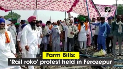 Farm Bills: 'Rail roko' protest held in Ferozepur