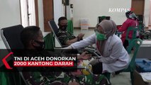 Stok PMI Menipis, TNI di Aceh Donorkan 2000 Kantong Darah Untuk Rayakan HUT TNI ke-75