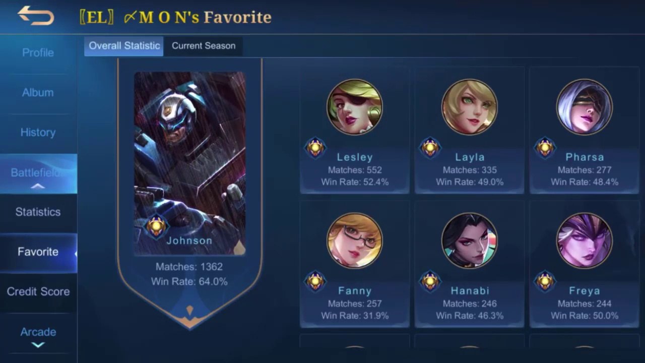 Top Global Johnson - [EL] メM O N  Gameplay - Mobile Legends Bang Bang (MLBB)  Season 17