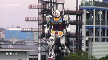 Gundam Robot moves on its own in Japan