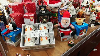 Too soon? Xmas decorations hit UK shops