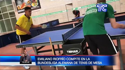 El ecuatoriano Emiliano Riofrío compite en la Bundesliga alemana de tenis de mesa