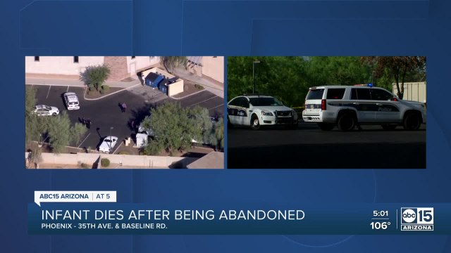 Infant dies after being abandoned behind Phoenix business