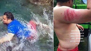 MAN IN MEXICO GETS SWEPT ONTO ROCKS WHILE DOING CLIP FOR TIKTOK