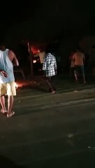 रस्सियों की दुकान में लगी भीषण आग से मचा हड़कंप