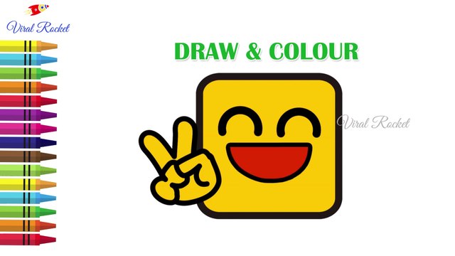 Victory Emoji Drawing and Colouring | Easy Victory Emoji drawing | Art Breeze # 50 | Learn Colouring and Drawing | Viral Rocket