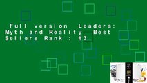 Full version  Leaders: Myth and Reality  Best Sellers Rank : #3