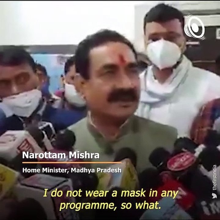 No, Mr Minister, no! MP Minister Draws Flak For Saying He Does Not Wear Masks