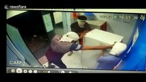 Three masked robbers steal entire ATM with their bare hands in western India