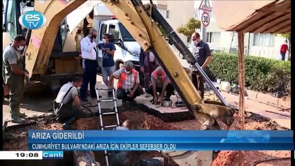 Cumhuriyet bulvarı’ndaki arıza için ekipler seferber oldu