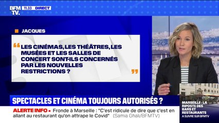 Download Video: Les cinémas, théâtres et salles de concert sont-ils concernés par les nouvelles restrictions ? BFMTV répond à vos questions