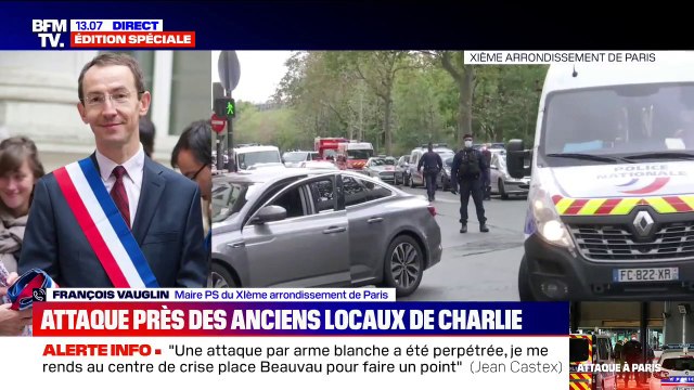 Attaque à l'arme blanche près des anciens locaux de Charlie Hebdo: le maire du 11e arrondissement invite les habitants du quartier à rester chez eux