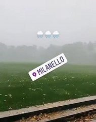 Bomba d'acqua e raffiche di vento fortissime su Milanello