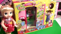 Baby Alive abrindo geladeira de brinquedo e surpresas toys review