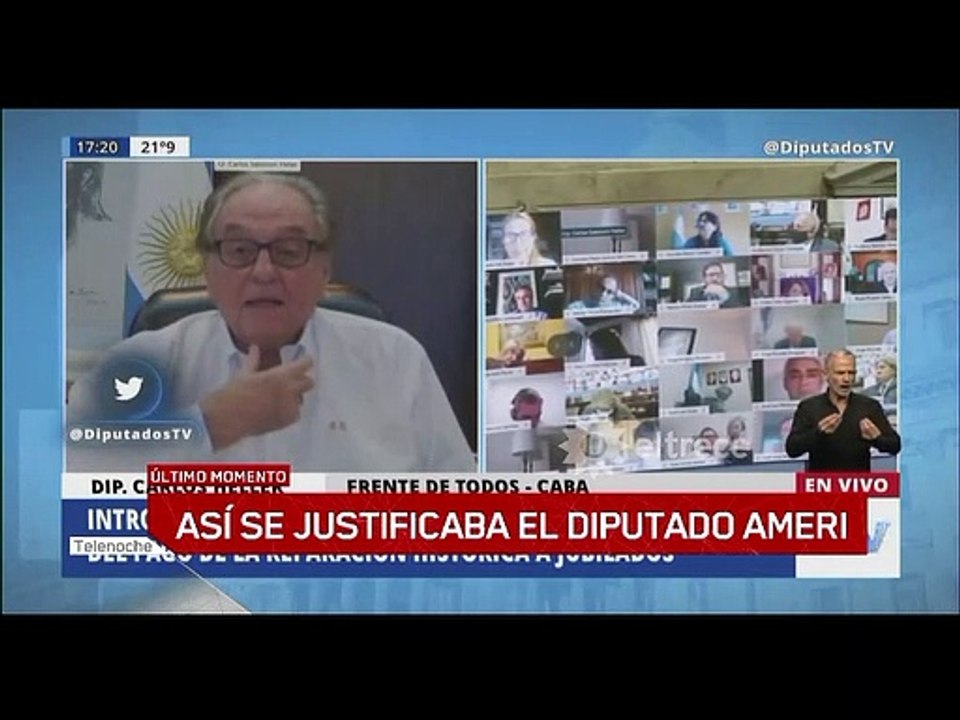 Escndalo en Diputados el legislador Juan Ameri...