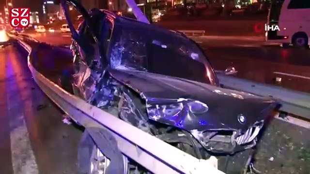 D-100 Karayolunda karşı şeride geçen otomobil ortalığı savaş alanına çevirdi