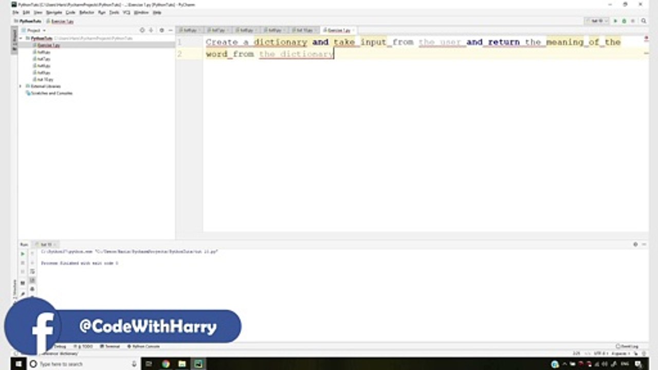 11   Python Exercise 1 - Apni Dictionary _ Python Tutorials For Absolute Beginners In Hindi - 11 ( 1080 X 1048 )