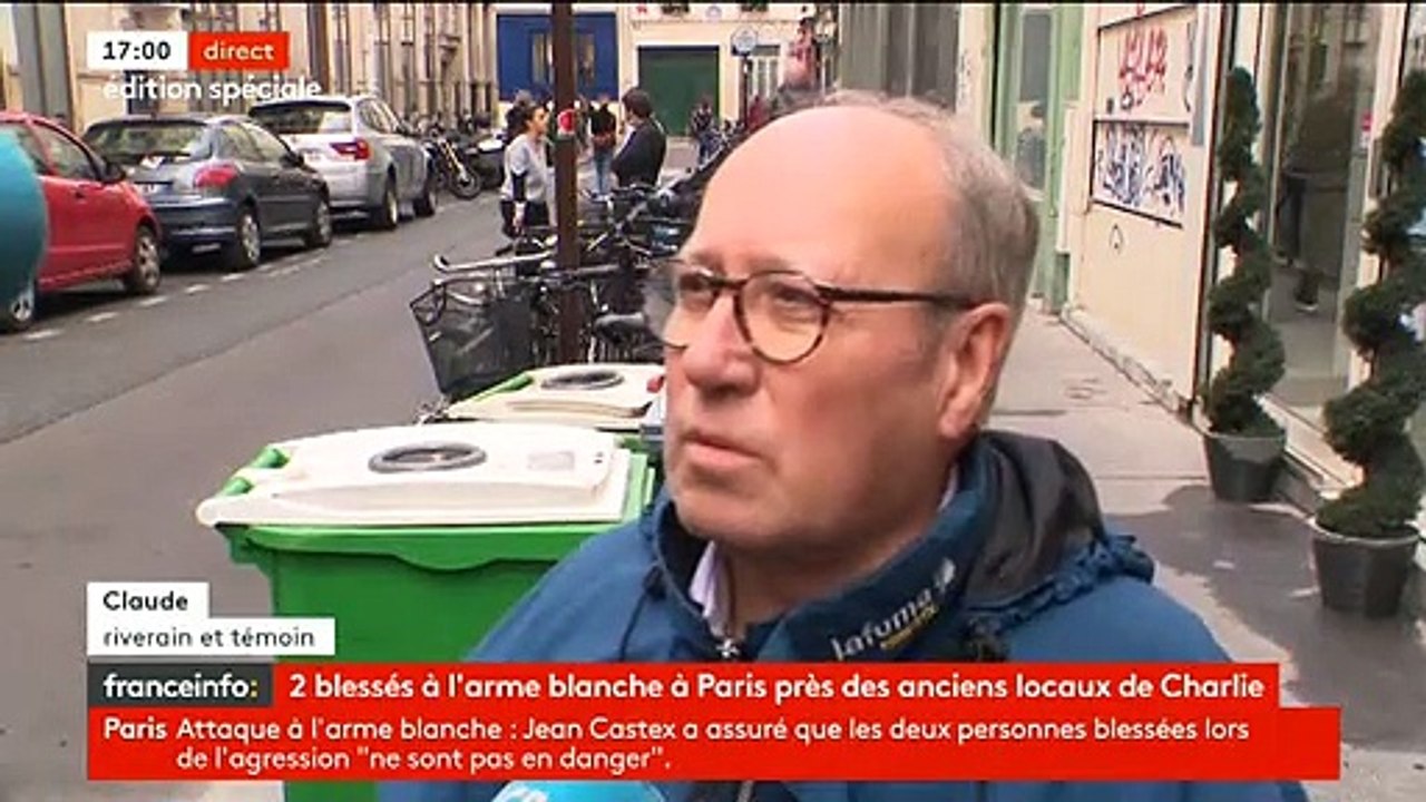 Attaque anciens locaux Charlie Hebdo: Regardez en vidéo le témoignage de cet homme qui a assisté à la très violente attaque contre une des victimes