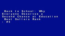 Back to School: Why Everyone Deserves a Second Chance at Education  Best Sellers Rank : #5