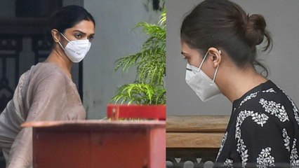 Deepika-Karishma being confronted during NCB questioning