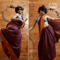 Saree, sneakers and hula hoops, a sensational performance that has gone viral