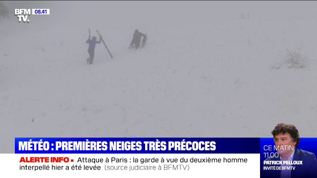 Les images de premières neiges précoces dans les Alpes et les Pyrénées