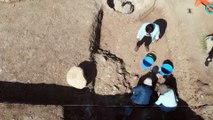 (DRONE) Kastamonu'da Kahin Tepe kazısında eski döneme ait tapınak bulundu (1)