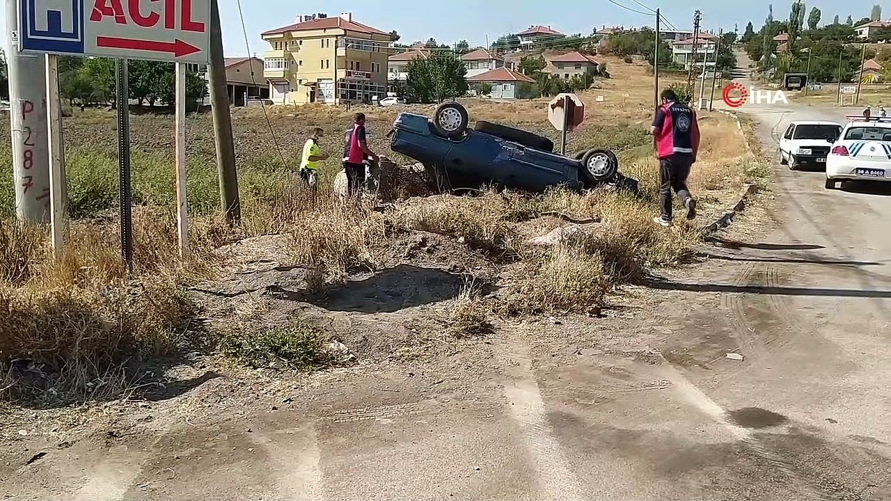 Kontrolden çıkan otomobil takla attı: 2 yaralı