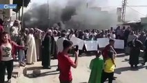 أهالي قرية اللهيب بريف الشدادي جنوب الحسكة يتظاهرون ضد ميليشيا قسد