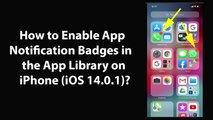 How to Enable App Notification Badges in the App Library on iPhone (iOS 14.0.1)?