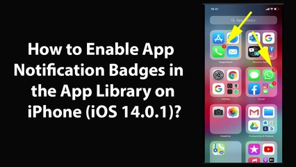 Download Video: How to Enable App Notification Badges in the App Library on iPhone (iOS 14.0.1)?