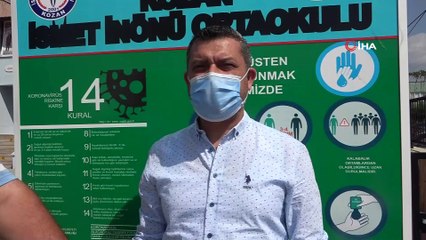 Veli ve öğretmenler iş birliği yaptı, okula dezenfektan tüneli kuruldu