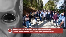 Presidente supervisa caminos pavimentados por comunidades de usos y costumbres de Oaxaca