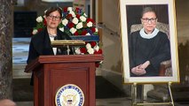Ruth Bader Ginsburg casket driven from supreme court to lie in state at US Capitol