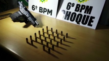 Mulher é detida pelo Choque com pistola 9 milímetros do filho