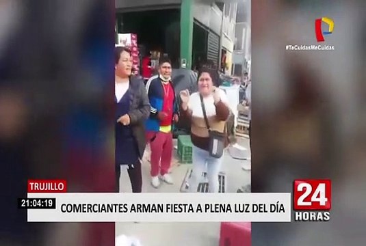 Trujillo: comerciantes organizan fiesta burlando todos los protocolos sanitarios