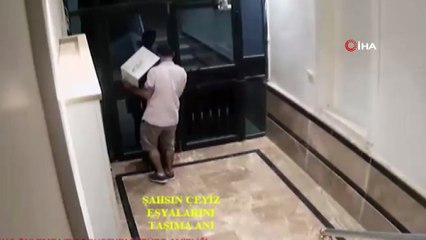 Çeyiz hırsızı kameraya böyle yakalandı