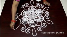 Creative Star, rangoli with 3 dots ,   Beautiful ,kolam muggulu   , Simple flower designs