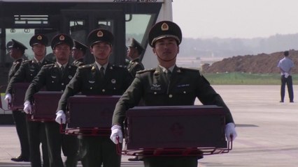 中, 선양에서 한국전 전사자 유해 117구 귀환 행사 / YTN
