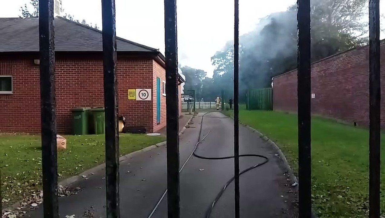 Fire crews respond to a fire at a former Sunder...