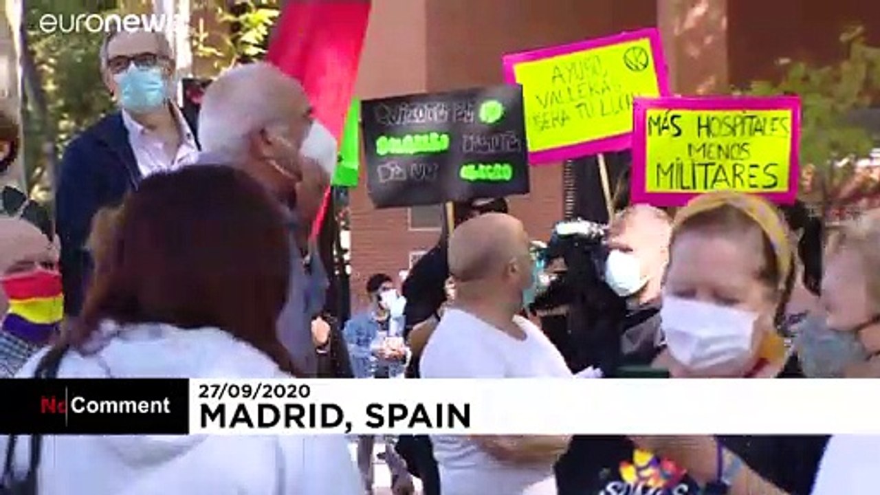 Proteste gegen Coronabeschränkungen in Madrid
