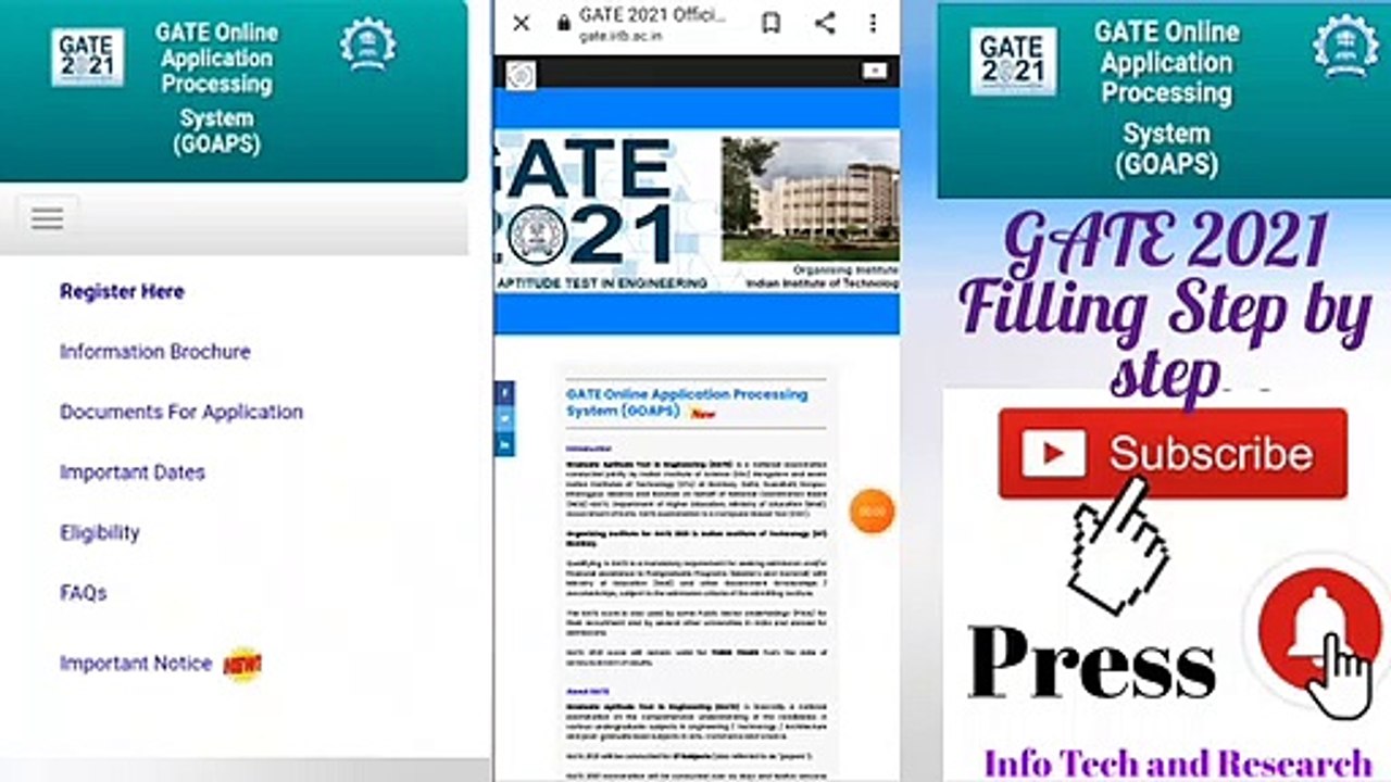 Gate 2021 Application form filling step by step