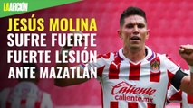 Jesús Molina sufre fuerte lesión ante Mazatlán y sale entre lágrimas