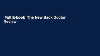 Full E-book  The New Back Doctor  Review