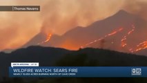 Fire crews battling 9,200-acre 'Sears Fire' burning north of Cave Creek